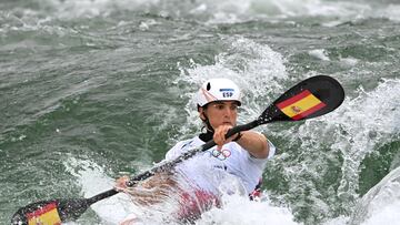 Maialen Chourraut, durante uno de sus descensos.