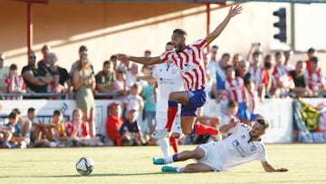 Cunha en el Numancia-Atlético que abrió la pretemporada 2022 en El Burgo de Osma. El club no negocia por él con el United y remite a la cláusula.