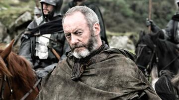 Liam Cunningham interpretando el papel de Sir Davos Seaworth en Juego de Tronos