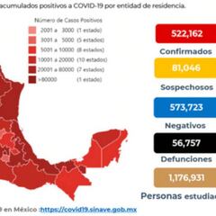 Mapa y casos de coronavirus en México por estados hoy 17 de agosto