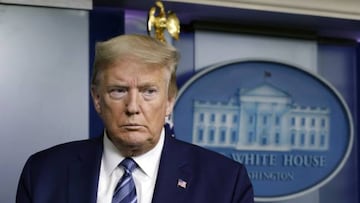 April 21, 2020 - Washington, DC, United States: U.S. President Donald Trump leads the Coronavirus Task Force press briefing at the White House. (Contacto) 21/04/2020 ONLY FOR USE IN SPAIN