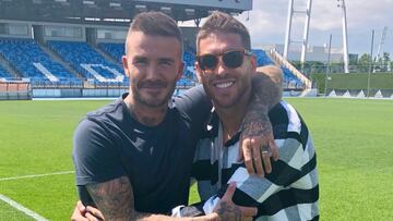 Beckham y Ramos, en Valdebebas.