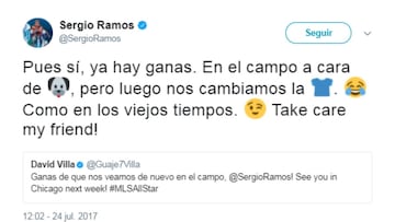 Villa reta a Sergio Ramos y el capitán blanco acepta el duelo