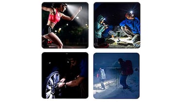 Estas linternas frontales LED con luces blancas y rojas son potentes, recargables y ligeras