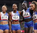 Allyson Felix supera a Carl Lewis al ganar oro en los relevos 4x400