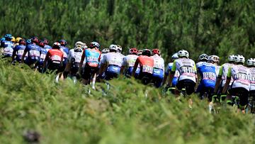 Losse (France), 07/07/2023.- The peloton in action during the 7th stage of the Tour de France 2023, a 169,9km race from Mont-de-Marsan to Bordeaux, France 07 July 2023. (Ciclismo, Francia, Burdeos) EFE/EPA/CHRISTOPHE PETIT TESSON
