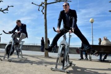 El alcalde de Dusseldorf Thomas Geisel y Christian Prudhomme, director general del Tour de Francia.