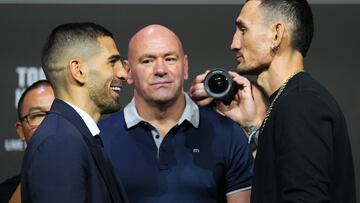 Ilia Topuria y Max Holloway, en el careo.