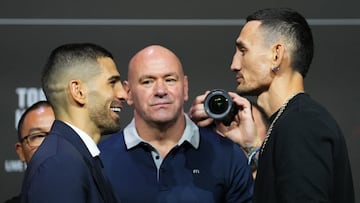Ilia Topuria y Max Holloway, en el careo.