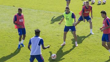LEMAR , KOKE , LUCAS HERNANDEZ Y RODRI EN EL ENTRENAMIENTO DE HOY DEL ATLÉTICO.