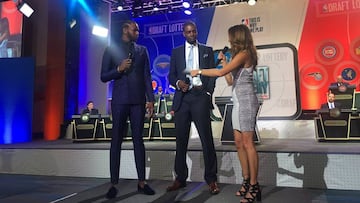 Andrew Wiggins y Josh Jackson, durante el lottery draft.