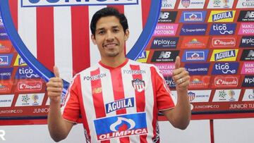 Matías Fernández durante su presentación como nuevo jugador del Junior.