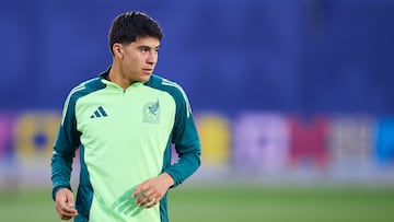 Obed Vargas of Mexico during FIFA U-20 Mens World Cup Chile 2025 match between Brazil and Mexico (Mexican National team) as part Group-C at Estadio Nacional Julio Martinez Pradanos, on September 28, 2025 in Santiago, Chile.