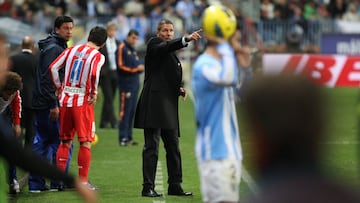 Simeone, el 7 de enero de 2012, en La Rosaleda. Vuelve donde todo empezó.