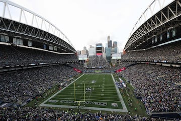 A general view from inside Lumen Field 