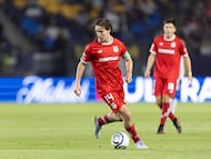 Marcel Ruiz of Toluca during the Quarter Finals second leg match between Los Angeles Galaxy and Toluca as part of the CONCACAF Champions Cup 2026, at Dignity Health Sports Park Stadium, on April 15, 2026 in Carson, California, United States.