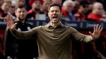Xabi Alonso, en un partido con el Bayer Leverkusen.
