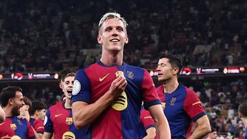 Dani Olmo durante la final de la Supercopa frente al Real Madrid.
