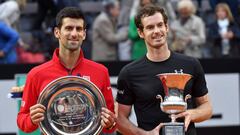 Andy Murray and Novak Djokovic after the men&#039;s final. 