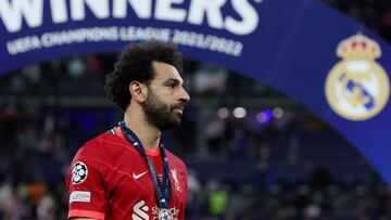Salah, abatido tras perder la final de Champions frente al Real Madrid.