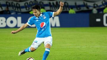 Oscar Barreto durante el partido de Millonarios ante Atlético Paranaense por la Copa libertadores 2017