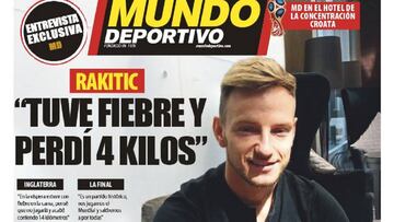 Portada del Mundo Deportivo del 13 de julio de 2018, con entrevista exclusiva a Ivan Rakitic.