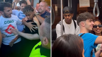 Las dos imágenes de Lamine que han generado debate en redes: solo tiene 17 años