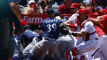 In a bizarre bench-clearing play in the Angels-Mariners game on Monday, MLB has hit back with 12 suspensions and an undisclosed amount in fines