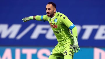David Ospina durante un partido con Napoli.