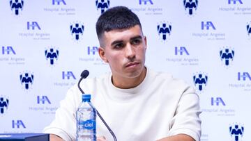 'Corcho' Rodríguez durante la conferencia de prensa de Rayados.