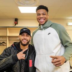 Neymar links up with Giannis Antetokounmpo in Saudi Arabia