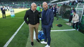 Manolo Higuera y José Alberto, del Racing.