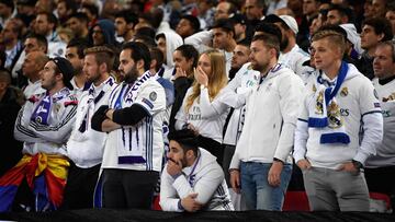 La cara de algunos de los aficionados del Madrid en Wembley fue un poema: l&aacute;grimas, miradas perdidas y manos a la cabeza...