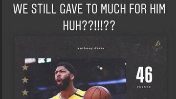 El mensaje de LeBron James en Instagram.