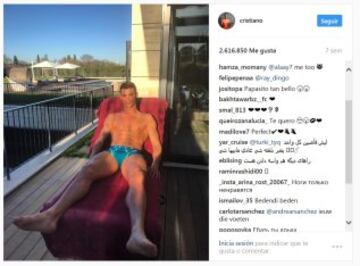 En su Instagram, Ronaldo comparte una mezcla de contenido personal y profesional. Acerca a sus fans a los momentos cotidianos detrás de las cámaras tanto en el campo como fuera de él, compartiendo tanto sus iniciativas empresariales como la relación con su hijo, a través de fotos, videos e Instagram Stories.