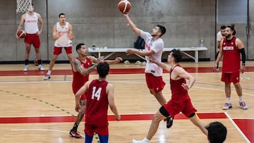 Entrenamiento de la Selección Mexicana de Basquetbol en las instalaciones del Comité Olímpico Mexicano.