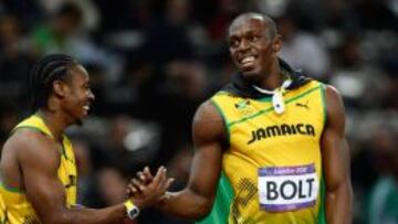 Blake y Usain Bolt durante los Juegos de Londres.