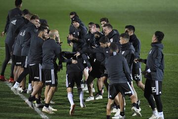 Entrenamiento de River en la ciudad deportiva del Real Madrid en Valvebebas.