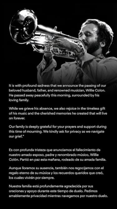 Fallece Willie Colón, el icono de la salsa, a los 75 años 
