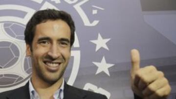 Raul of Spain poses for a picture after signing a two-year contract with Al-Sadd soccer club, in Doha May 13, 2012.    REUTERS/Fadi Al-Assaad (QATAR - Tags: SPORT SOCCER)