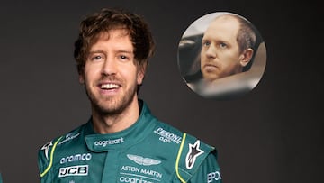 Sebastian Vettel en la presentación del AMR22.