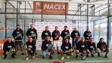 Los veteranos de Real Madrid y Barcelona, antes del torneo de Nacex.