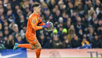 Kepa Arrizabalaga, jugador del Chelsea, durante un partido.