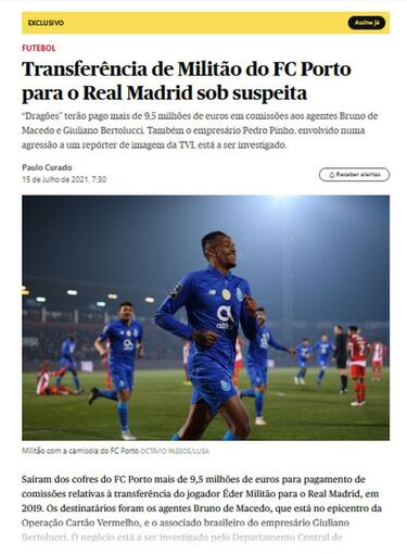 Se investigan en Portugal las comisiones del fichaje de Militao por el Real Madrid en 2019