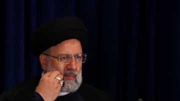 FILE PHOTO: Iranian President Ebrahim Raisi looks on during a press conference concluding his appearance at the United Nations General Assembly, in New York City, U.S., September 20, 2023. REUTERS/Shannon Stapleton/File Photo