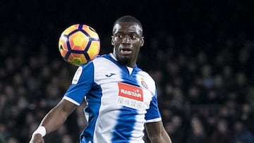 Pape Diop, en un partido con el Espanyol.