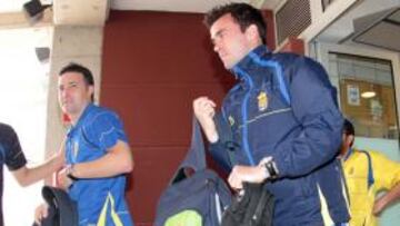 <b>DECIDIDOS. </b>Josico y Samuel, piezas fundamentales para el técnico, en la salida hacia Albacete.