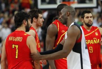 Navarro y kobe Bryant en la final de baloncesto de los Juegos Olímpicos de londres 2012 España - EEUU

