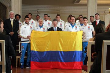 La Selección Colombia en la Casa de Nariño en la despedida del equipo rumbo a la Copa América de Chile