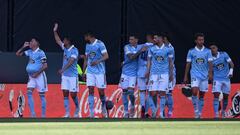 Los jugadores del Celta celebran el gol anotado por Iago Aspas ante el Betis.